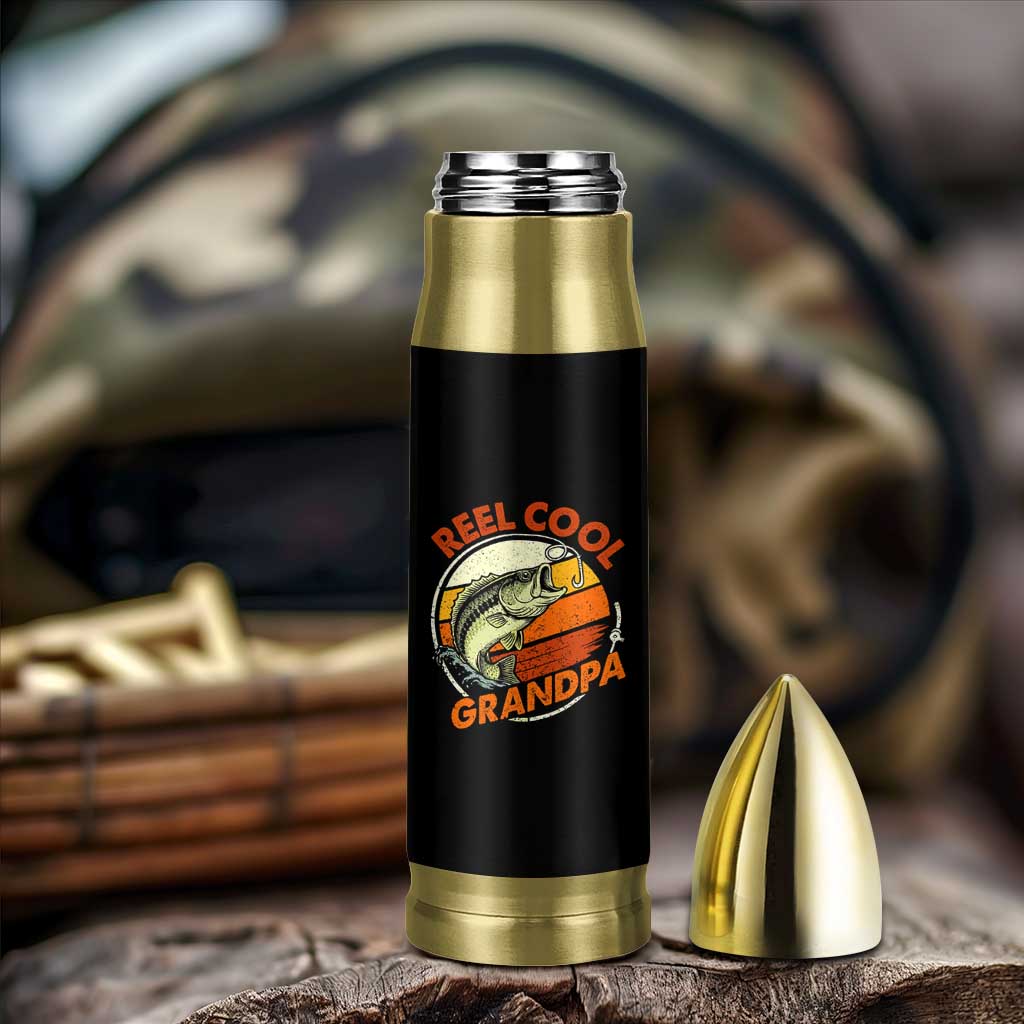 Reel Cool Grandpa Bullet Tumbler Funny Fathers Day Dada Fishing Lover Fisherman