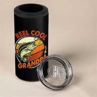 Reel Cool Grandpa 4 in 1 Can Cooler Tumbler Funny Fathers Day Dada Fishing Lover Fisherman