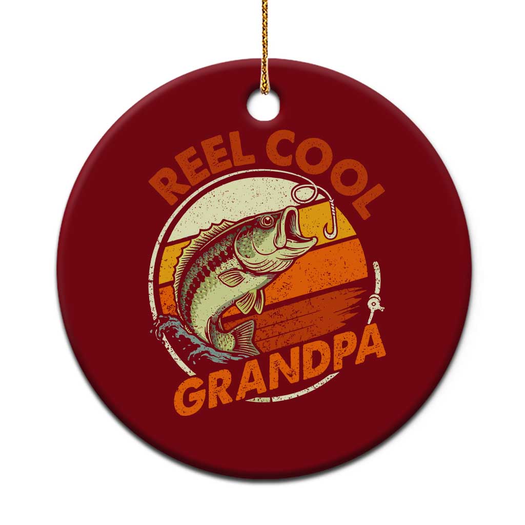 Reel Cool Grandpa Ceramic Ornament Funny Fathers Day Dada Fishing Lover Fisherman