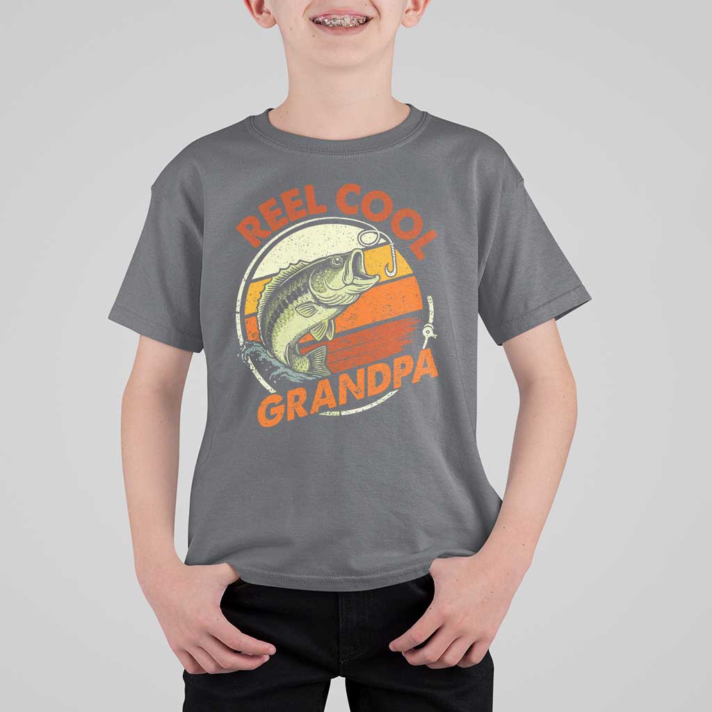 Reel Cool Grandpa T Shirt For Kid Funny Fathers Day Dada Fishing Lover Fisherman