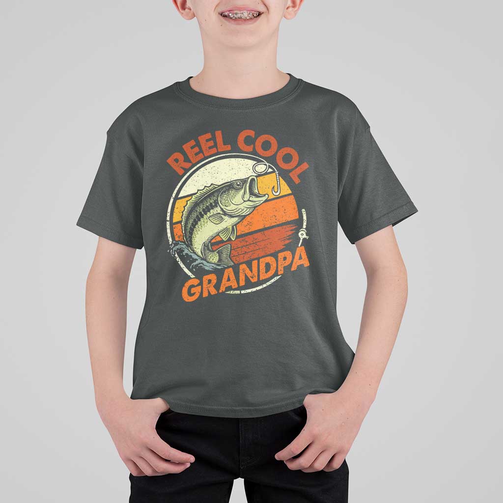 Reel Cool Grandpa T Shirt For Kid Funny Fathers Day Dada Fishing Lover Fisherman