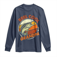 Reel Cool Grandpa Long Sleeve Shirt Funny Fathers Day Dada Fishing Lover Fisherman