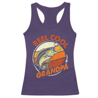 Reel Cool Grandpa Racerback Tank Top Funny Fathers Day Dada Fishing Lover Fisherman