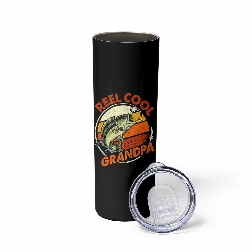 Reel Cool Grandpa Skinny Tumbler Funny Fathers Day Dada Fishing Lover Fisherman