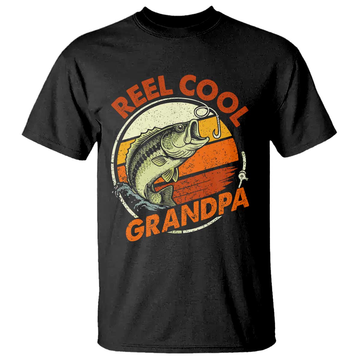 Reel Cool Grandpa T Shirt Funny Fathers Day Dada Fishing Lover Fisherman