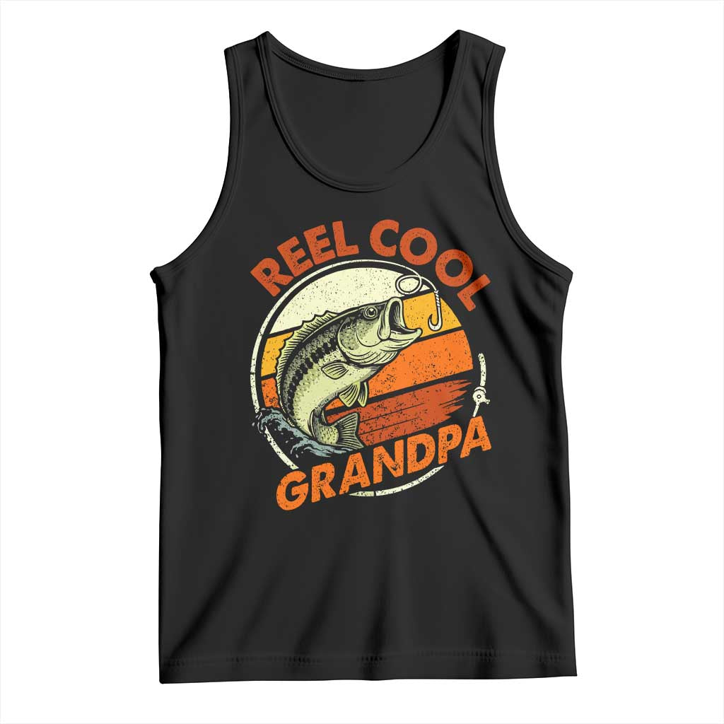Reel Cool Grandpa Tank Top Funny Fathers Day Dada Fishing Lover Fisherman