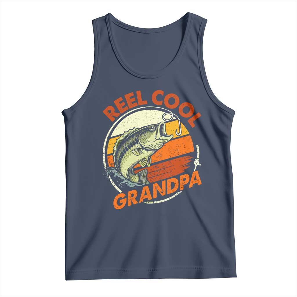 Reel Cool Grandpa Tank Top Funny Fathers Day Dada Fishing Lover Fisherman