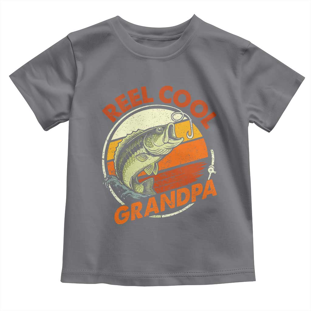 Reel Cool Grandpa Toddler T Shirt Funny Fathers Day Dada Fishing Lover Fisherman