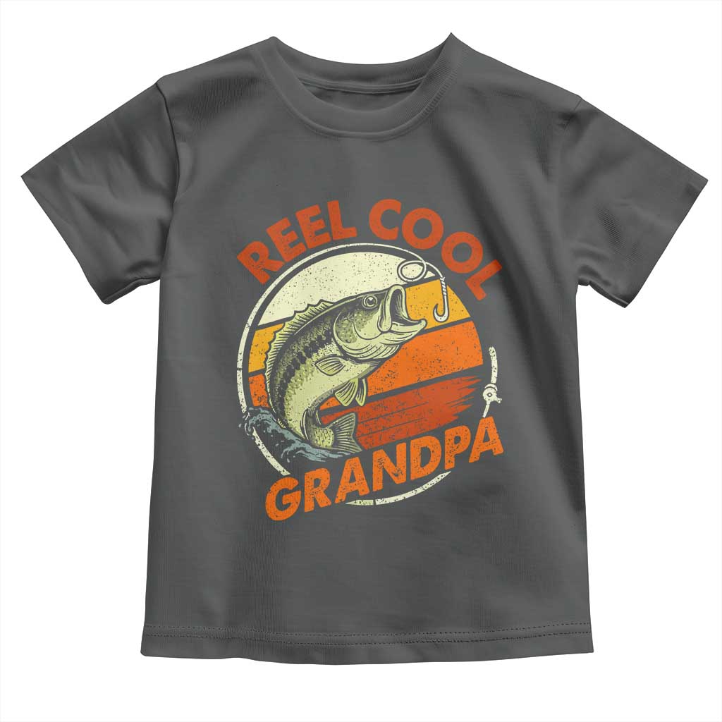 Reel Cool Grandpa Toddler T Shirt Funny Fathers Day Dada Fishing Lover Fisherman