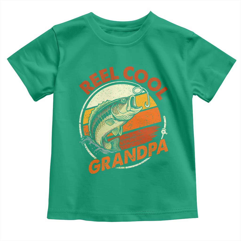 Reel Cool Grandpa Toddler T Shirt Funny Fathers Day Dada Fishing Lover Fisherman