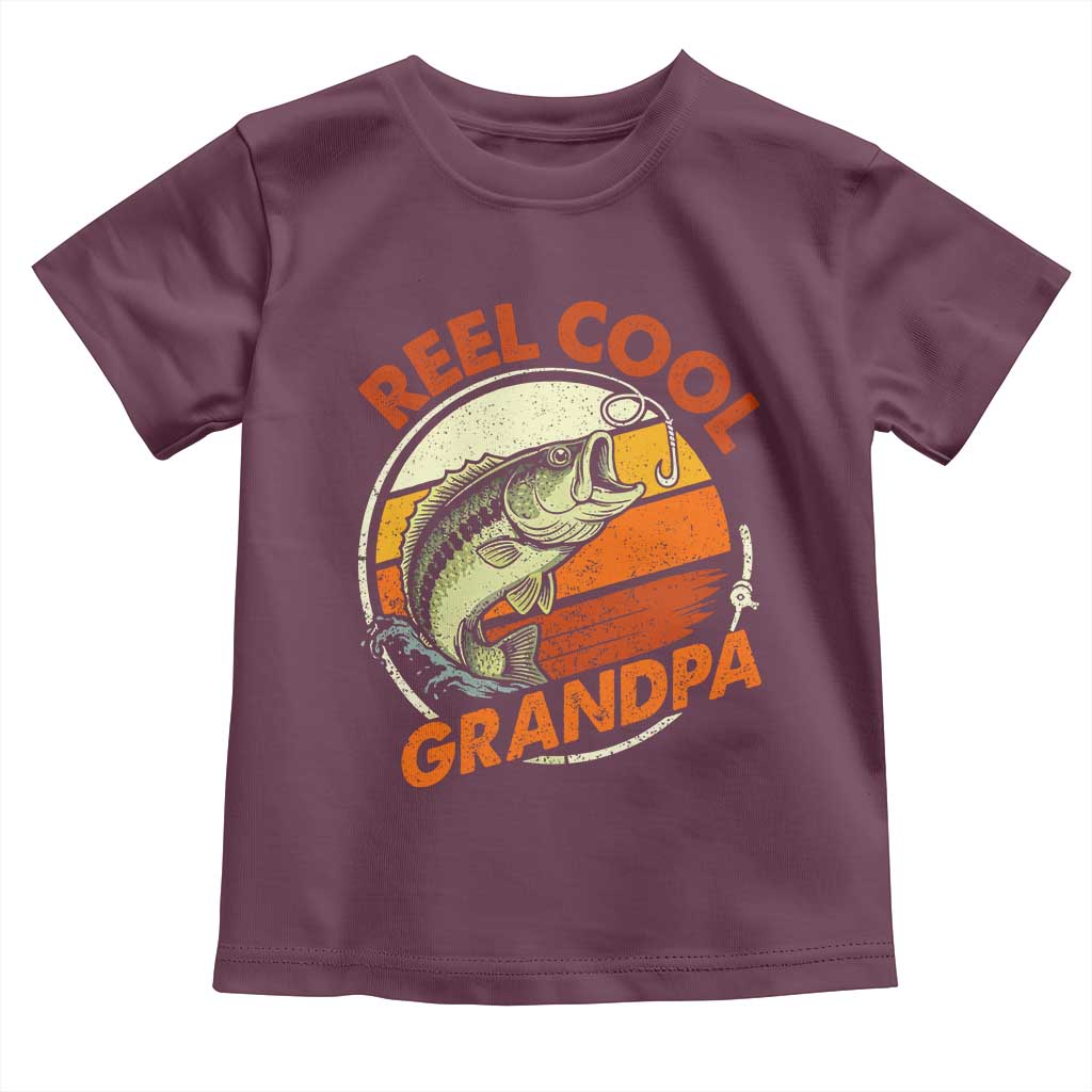 Reel Cool Grandpa Toddler T Shirt Funny Fathers Day Dada Fishing Lover Fisherman