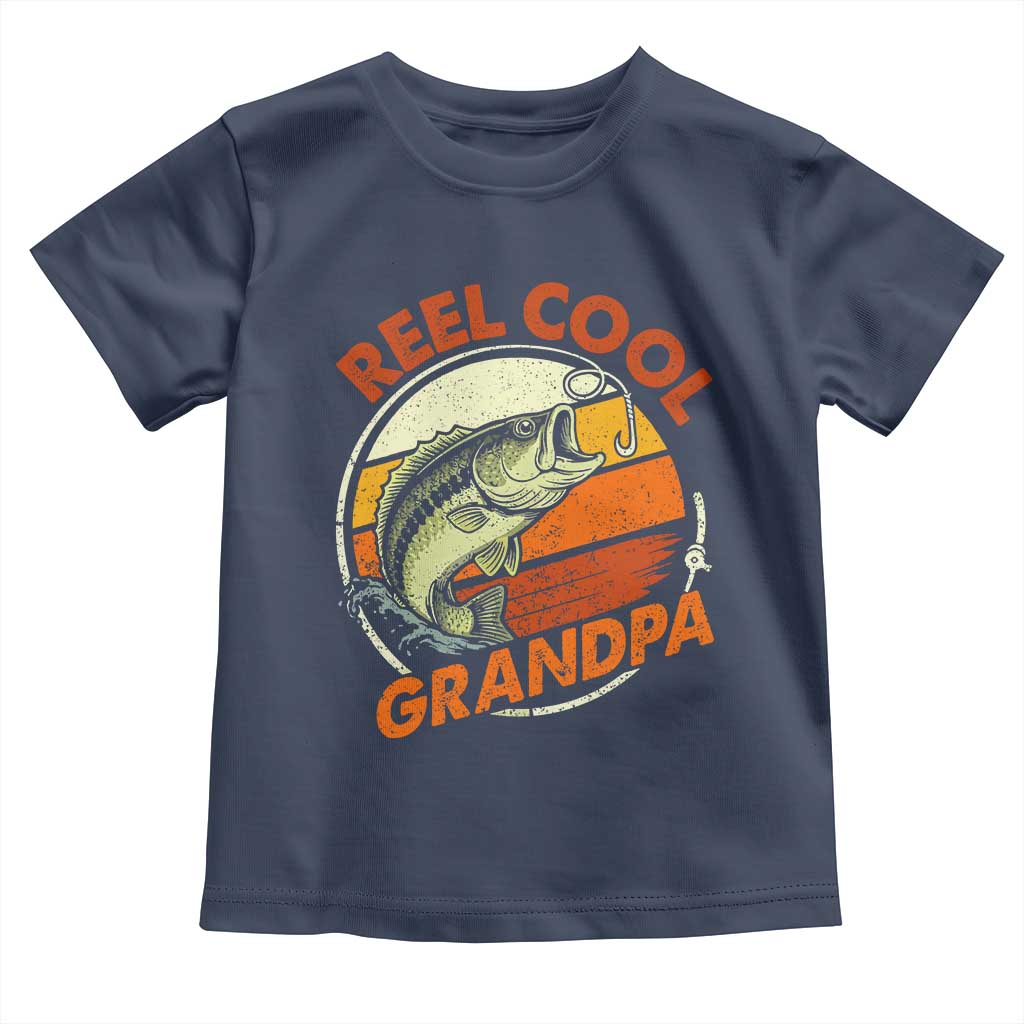 Reel Cool Grandpa Toddler T Shirt Funny Fathers Day Dada Fishing Lover Fisherman