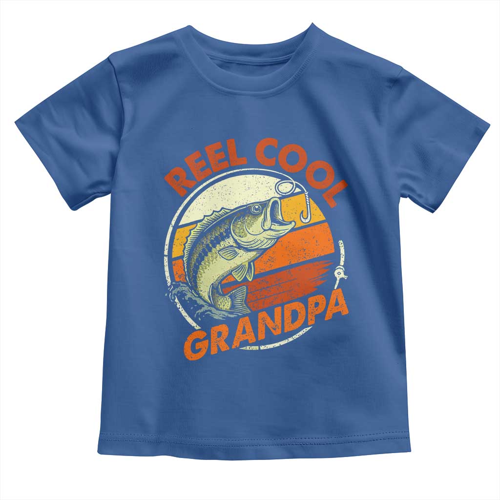 Reel Cool Grandpa Toddler T Shirt Funny Fathers Day Dada Fishing Lover Fisherman