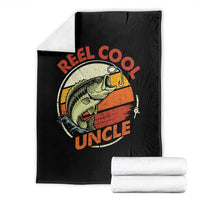Uncle Fishing Throw Blanket Reel Cool Uncle Funny Fathers Day Fisherman