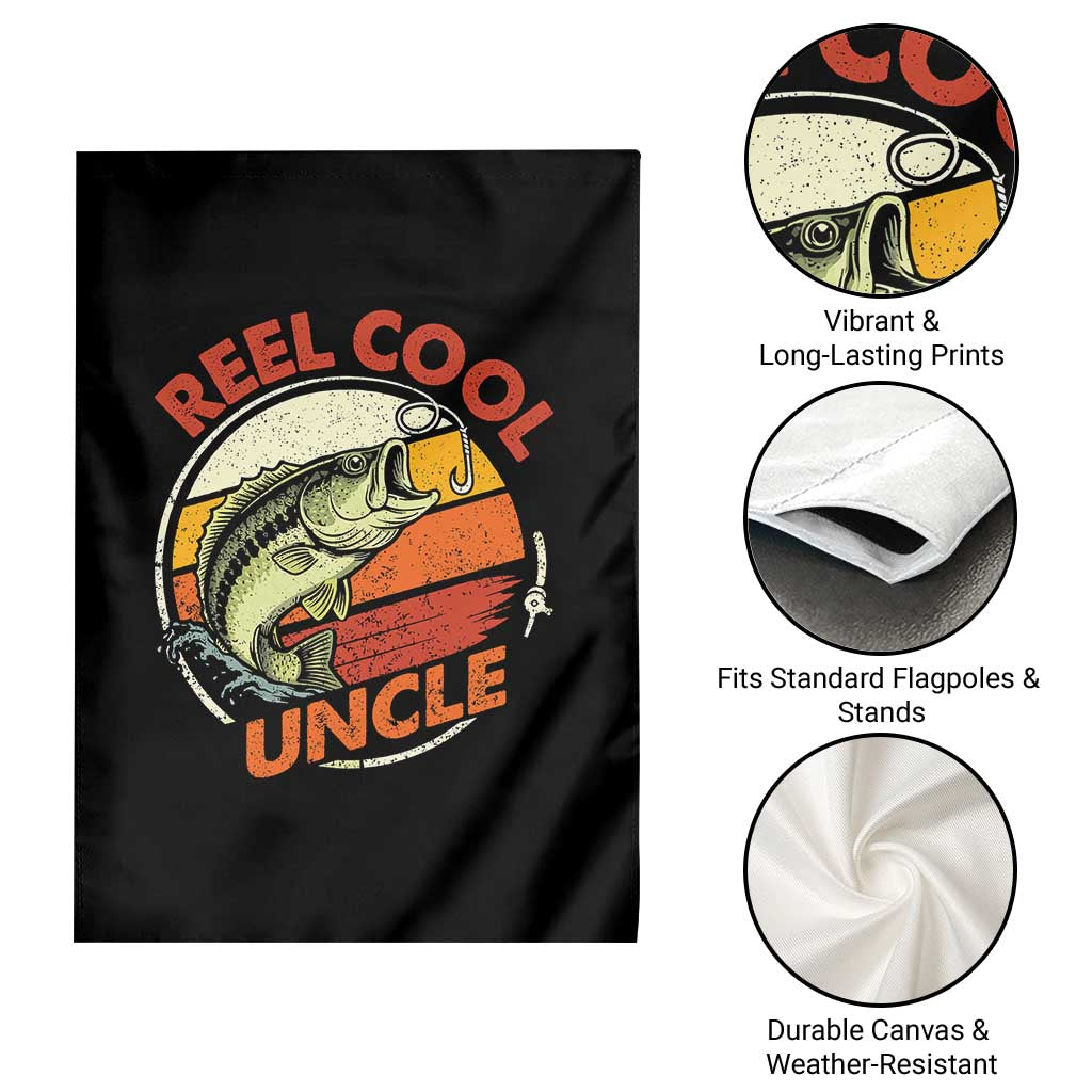 Uncle Fishing Garden Flag Reel Cool Uncle Funny Fathers Day Fisherman