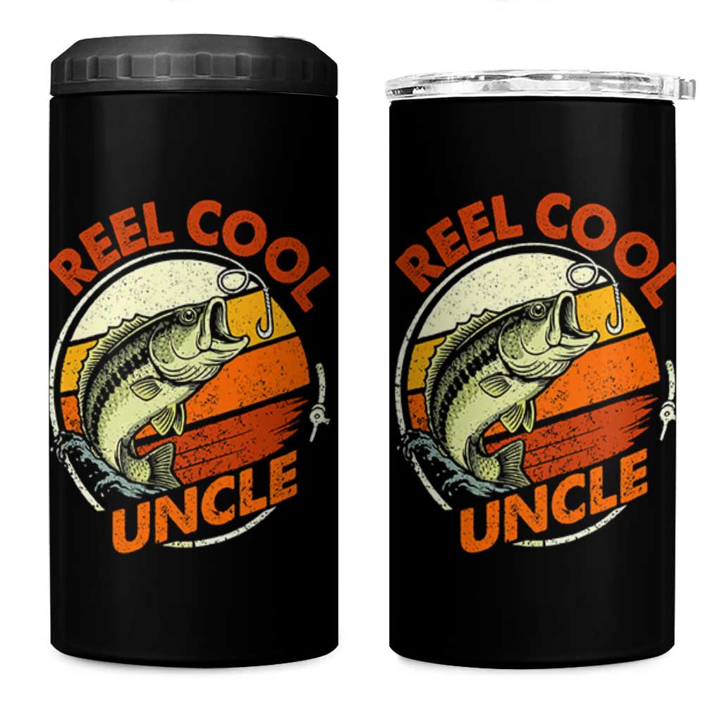 Uncle Fishing 4 in 1 Can Cooler Tumbler Reel Cool Uncle Funny Fathers Day Fisherman