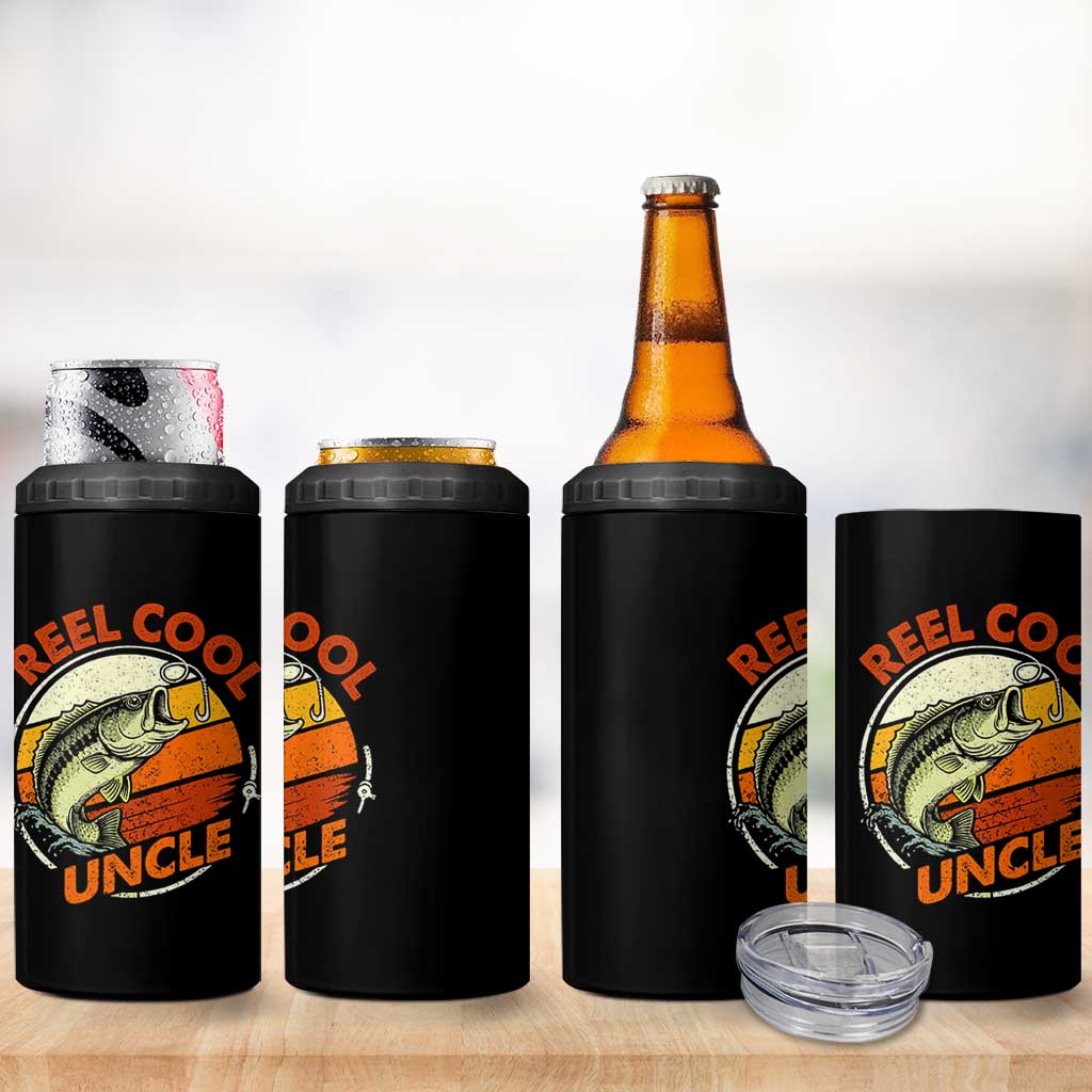Uncle Fishing 4 in 1 Can Cooler Tumbler Reel Cool Uncle Funny Fathers Day Fisherman