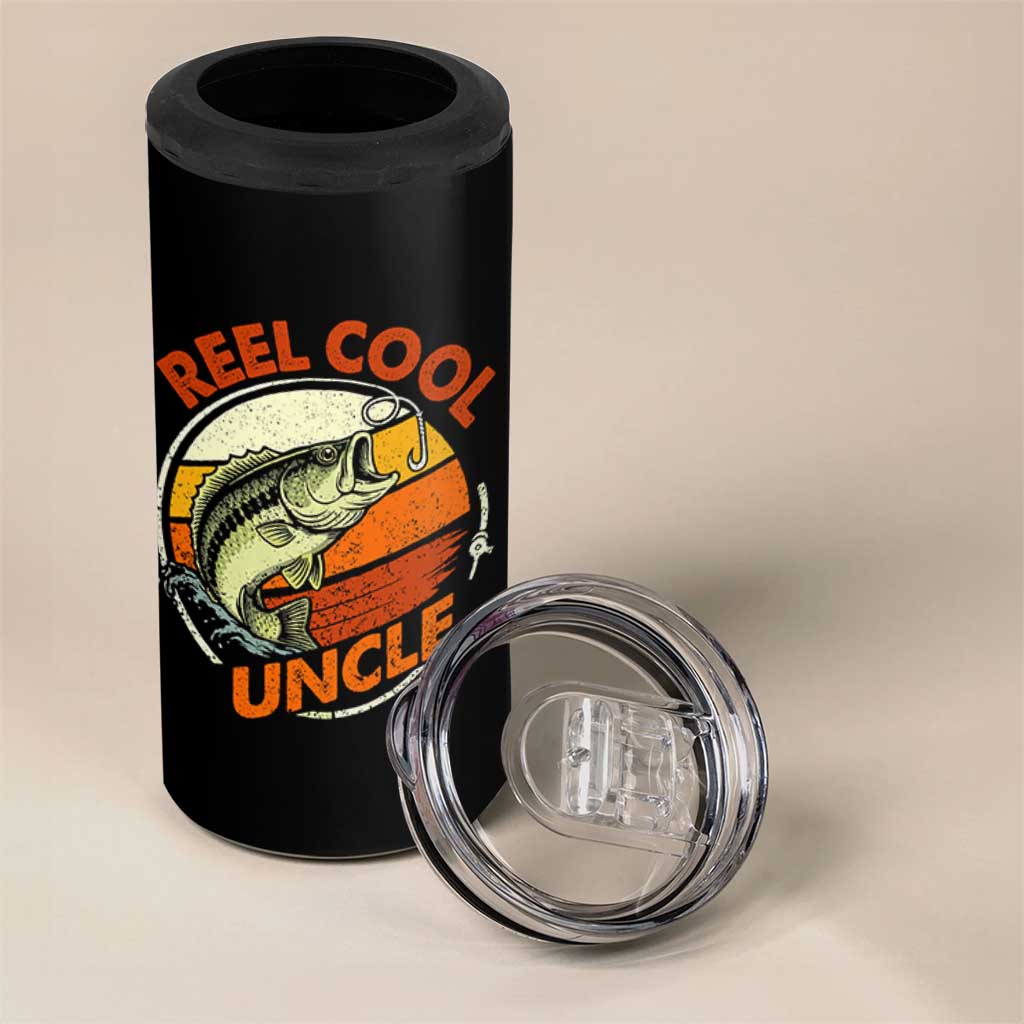 Uncle Fishing 4 in 1 Can Cooler Tumbler Reel Cool Uncle Funny Fathers Day Fisherman