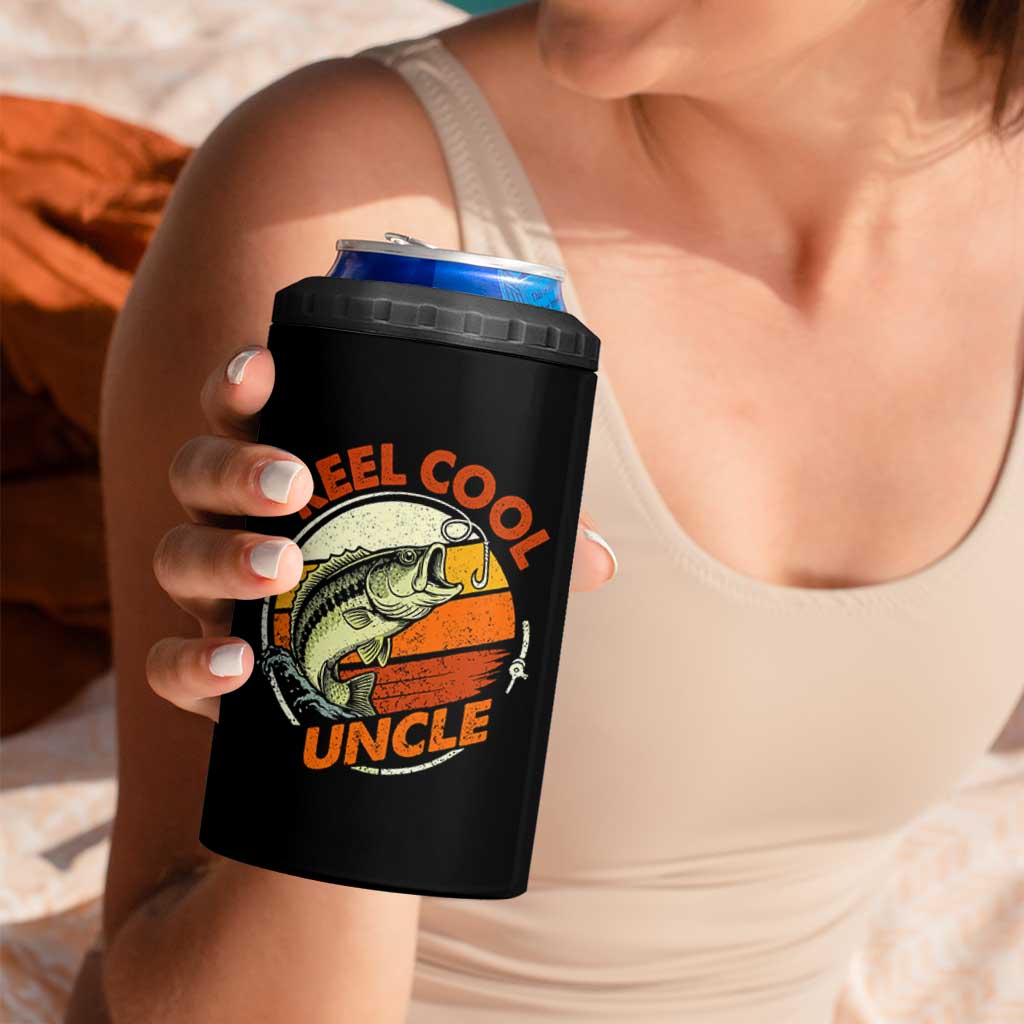 Uncle Fishing 4 in 1 Can Cooler Tumbler Reel Cool Uncle Funny Fathers Day Fisherman