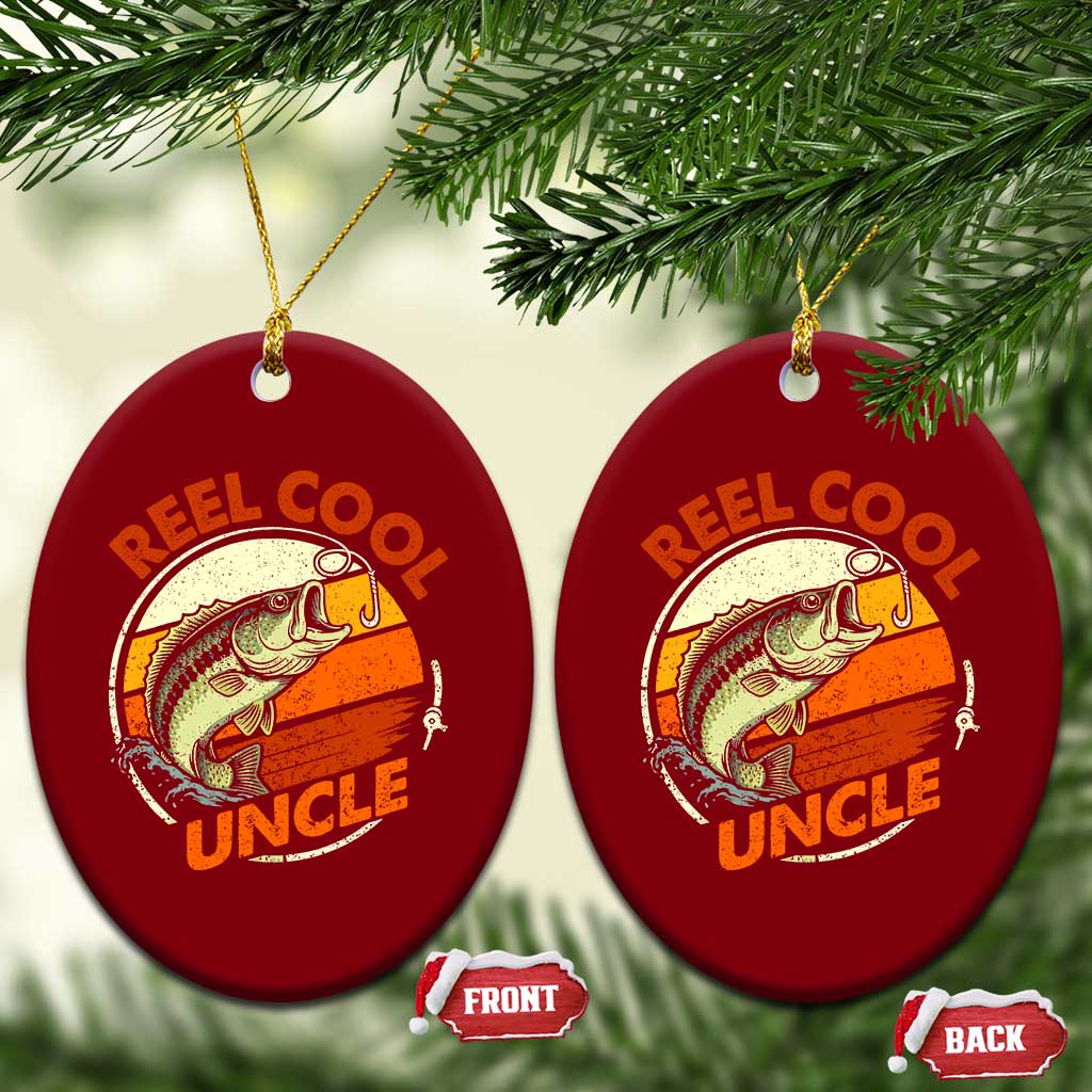 Uncle Fishing Ceramic Ornament Reel Cool Uncle Funny Fathers Day Fisherman