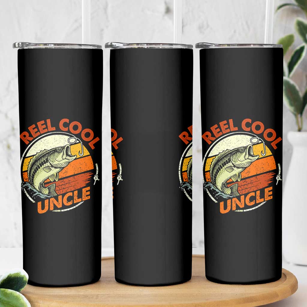 Uncle Fishing Skinny Tumbler Reel Cool Uncle Funny Fathers Day Fisherman
