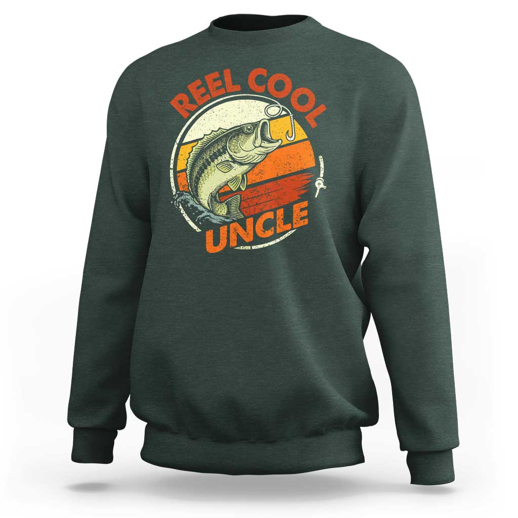 Uncle Fishing Sweatshirt Reel Cool Uncle Funny Fathers Day Fisherman