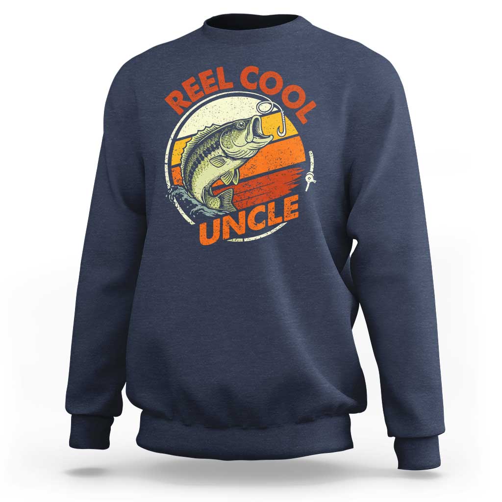 Uncle Fishing Sweatshirt Reel Cool Uncle Funny Fathers Day Fisherman