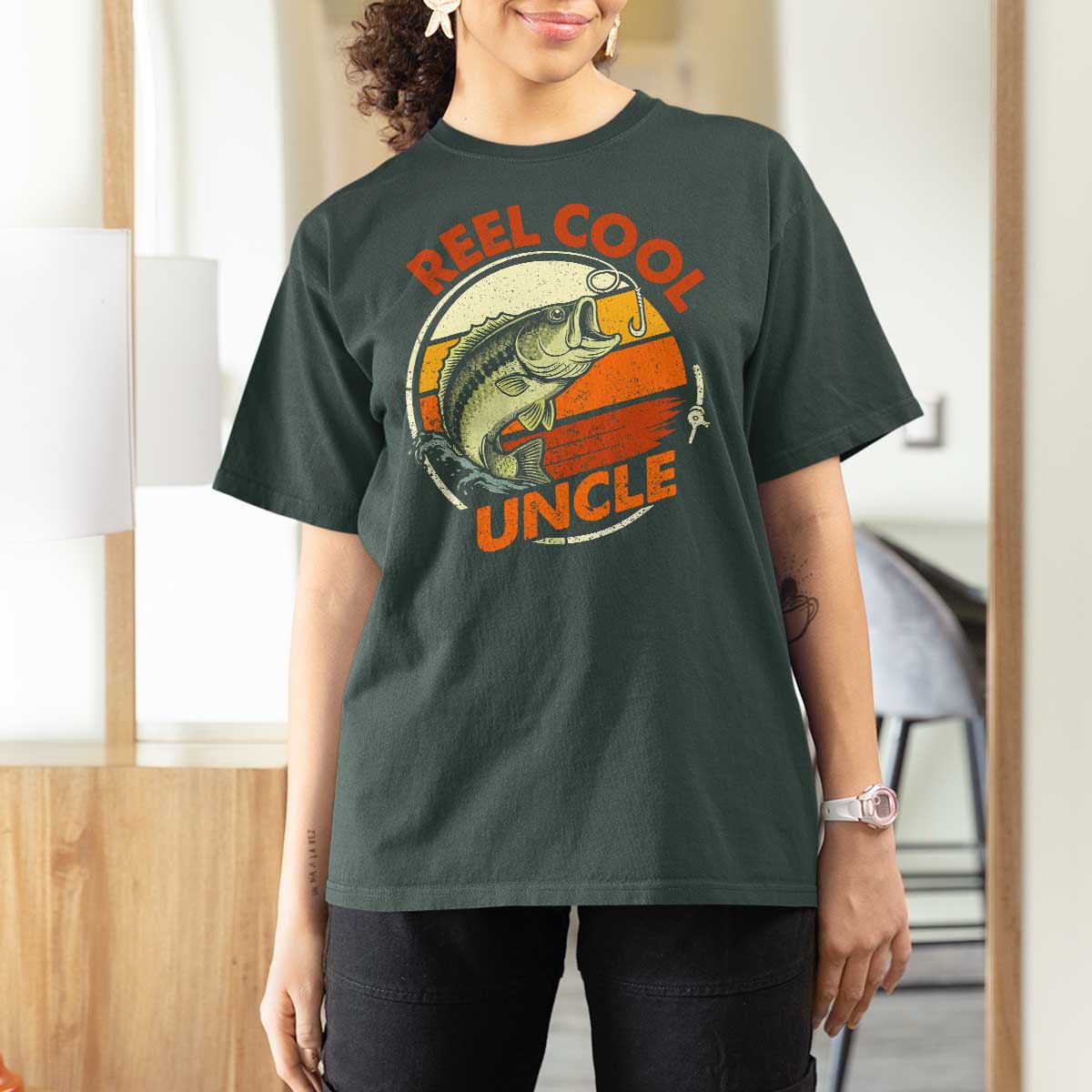 Uncle Fishing T Shirt For Women Reel Cool Uncle Funny Fathers Day Fisherman