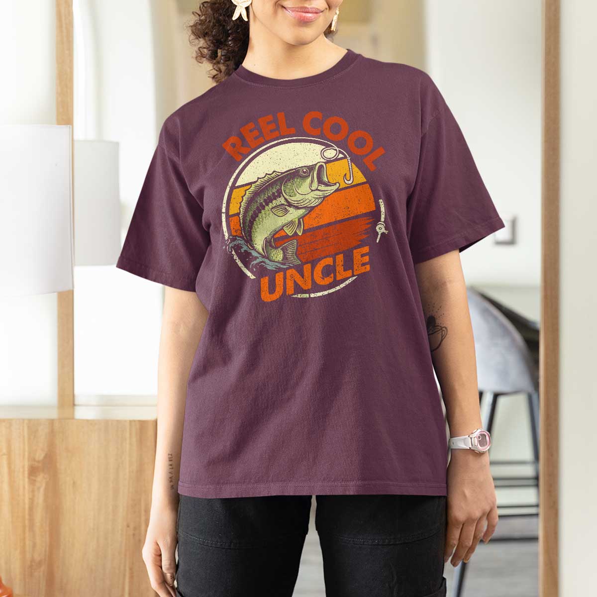 Uncle Fishing T Shirt For Women Reel Cool Uncle Funny Fathers Day Fisherman
