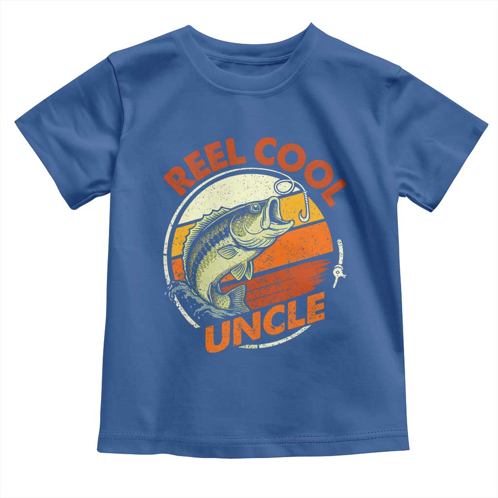 Uncle Fishing Toddler T Shirt Reel Cool Uncle Funny Fathers Day Fisherman