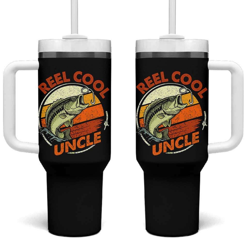 Uncle Fishing Tumbler With Handle Reel Cool Uncle Funny Fathers Day Fisherman