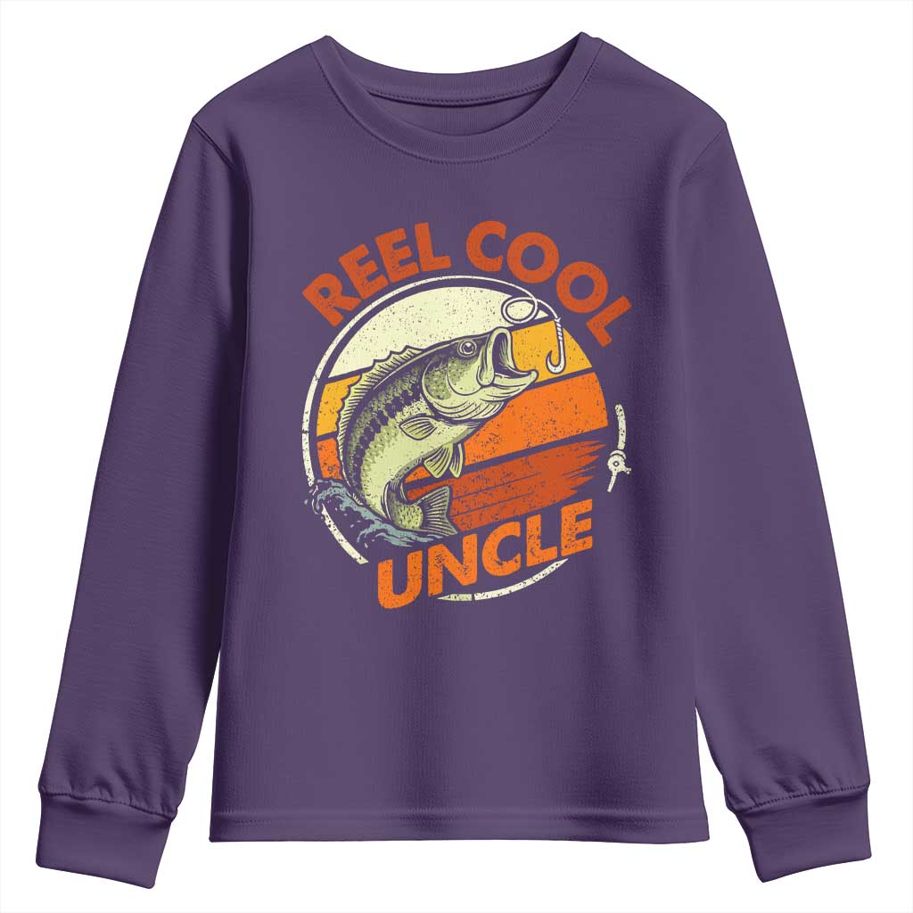 Uncle Fishing Youth Sweatshirt Reel Cool Uncle Funny Fathers Day Fisherman