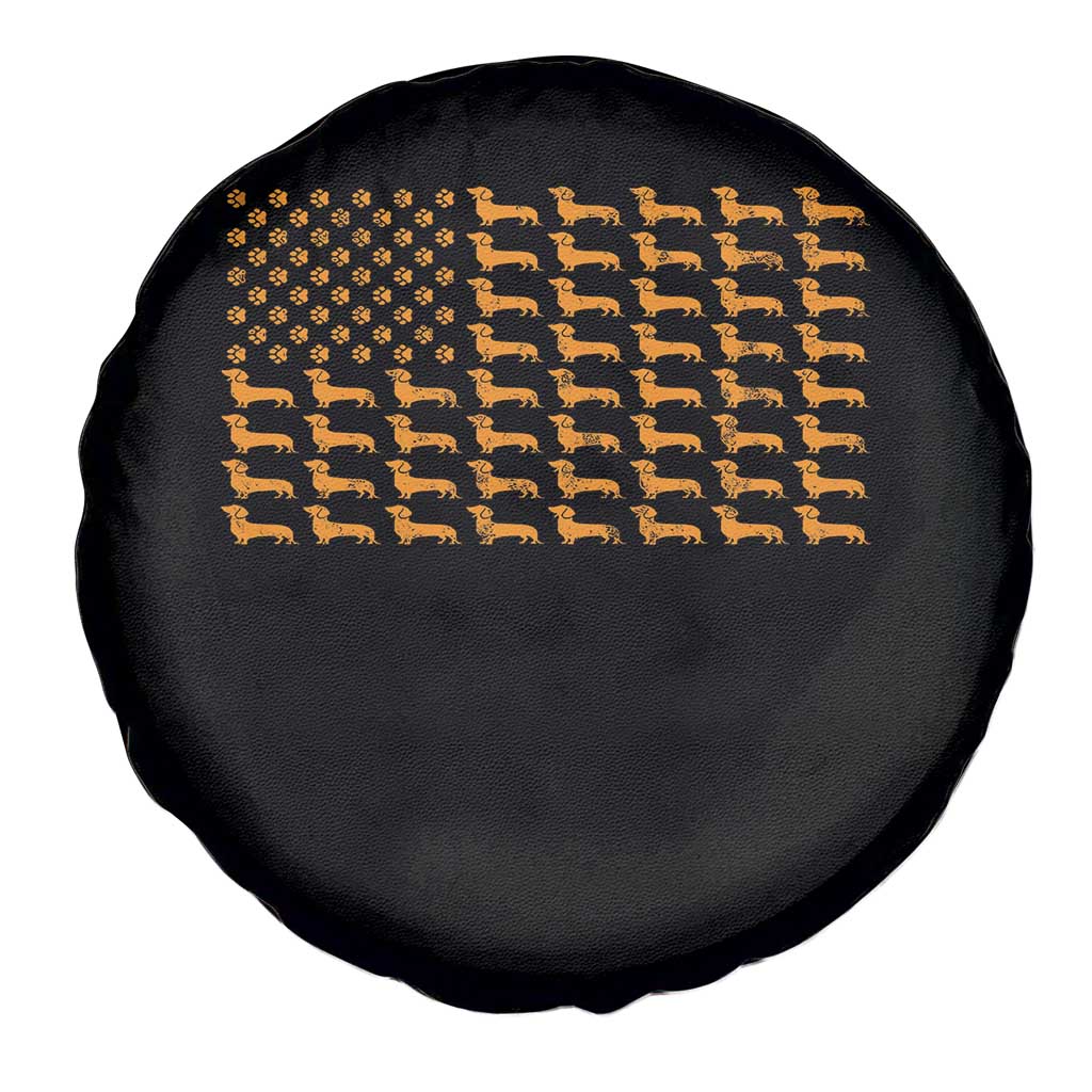 Vintage Dachshund Dad American Flag Spare Tire Cover Weiner Dog Fathers Day Gifts For Dog Lovers Dad - Wonder Print Shop