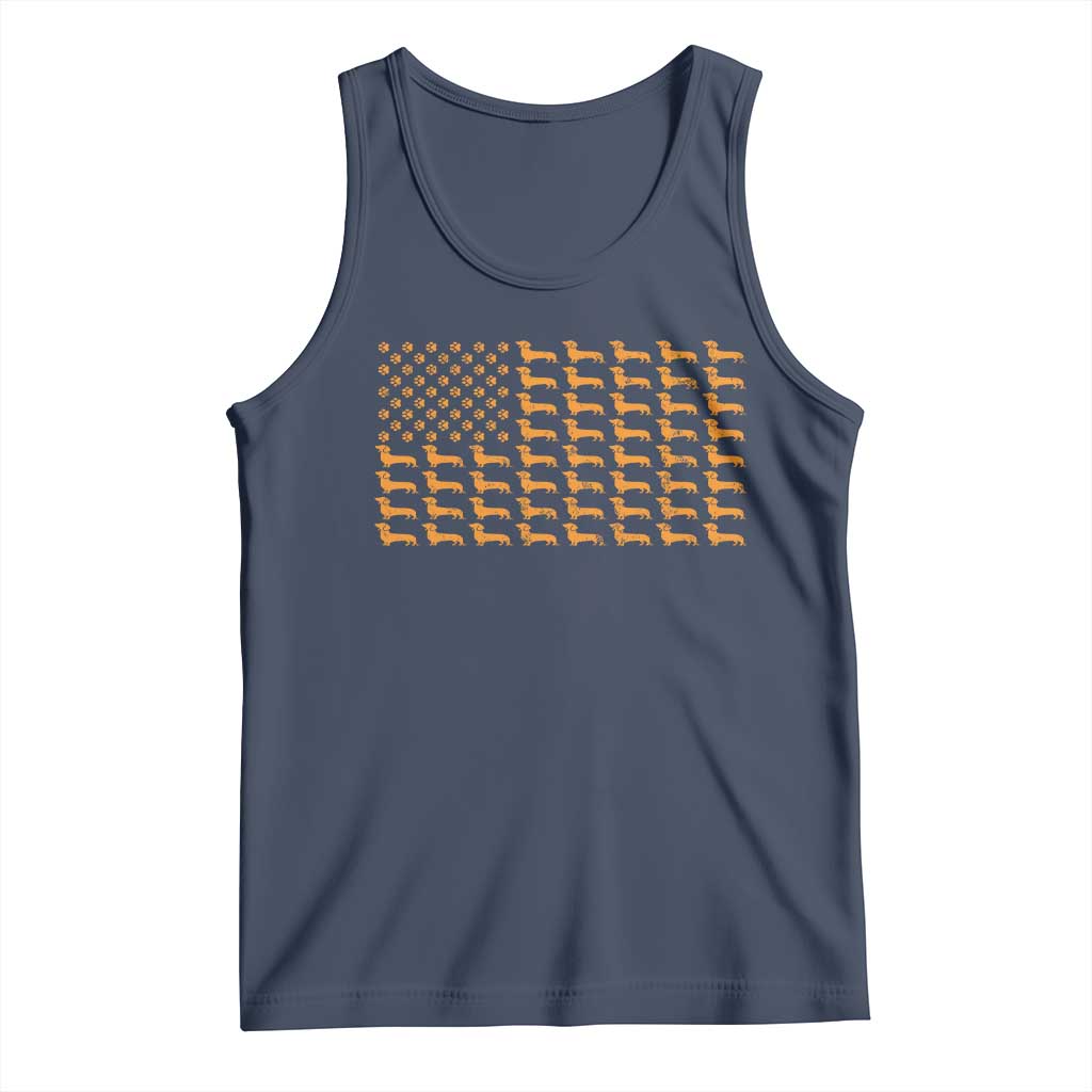 Vintage Dachshund Dad American Flag Tank Top Weiner Dog Fathers Day Gifts For Dog Lovers Dad - Wonder Print Shop