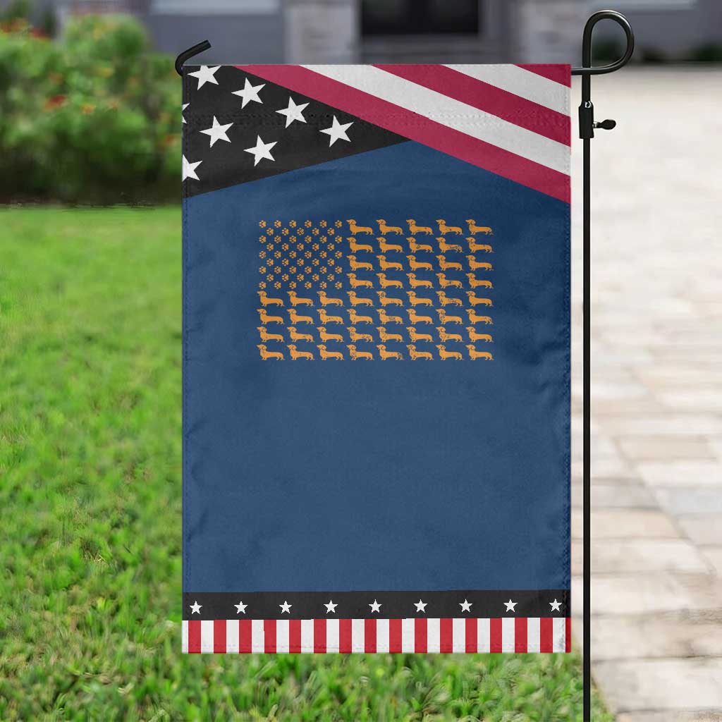 Vintage Dachshund Dad American Flag Garden Flag Weiner Dog Fathers Day Gifts For Dog Lovers Dad