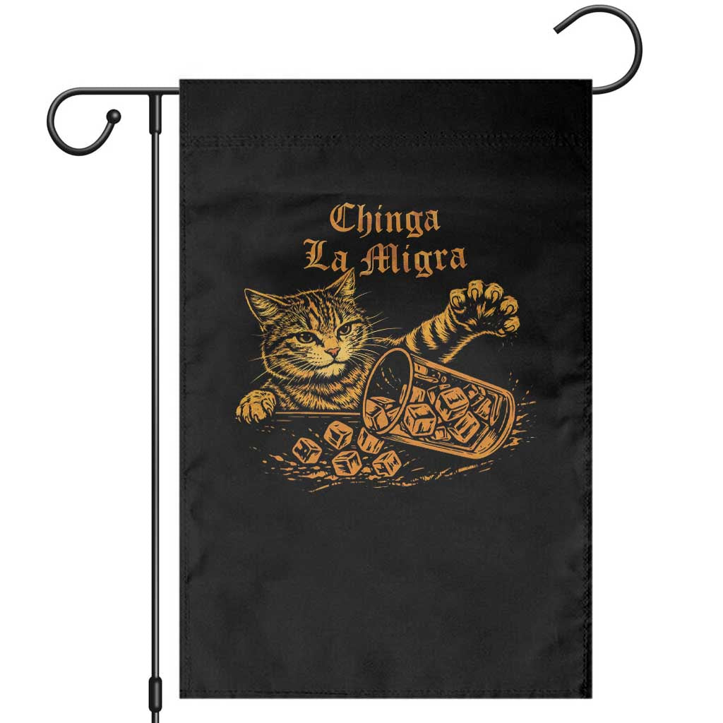 Chinga La Migra Garden Flag Retro Protest Subtle FDT Cat Meme