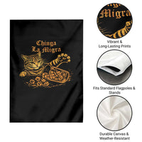 Chinga La Migra Garden Flag Retro Protest Subtle FDT Cat Meme