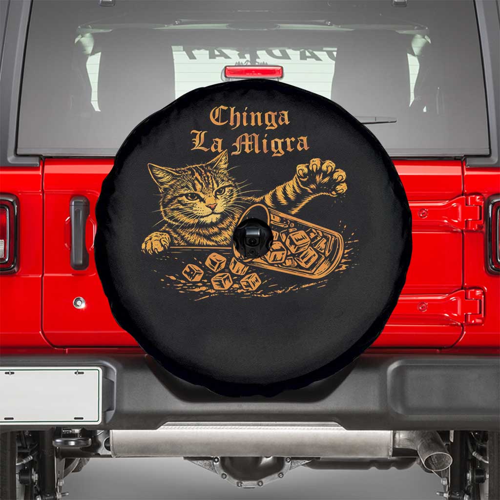 Chinga La Migra Spare Tire Cover Retro Protest Subtle FDT Cat Meme