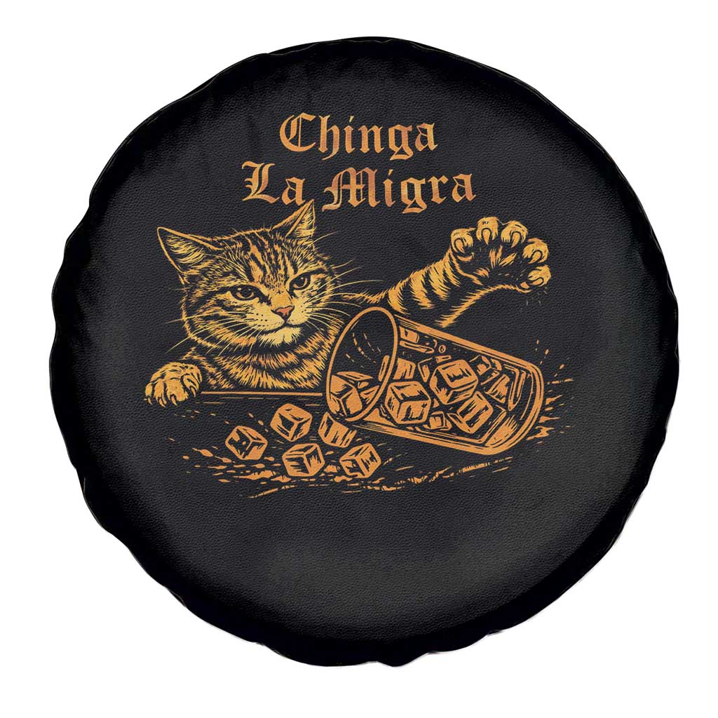 Chinga La Migra Spare Tire Cover Retro Protest Subtle FDT Cat Meme
