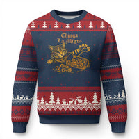Chinga La Migra Ugly Christmas Sweater Retro Protest Subtle FDT Cat Meme