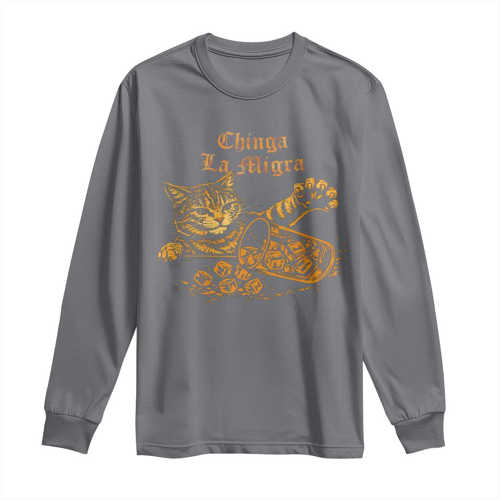 Chinga La Migra Long Sleeve Shirt Retro Protest Subtle FDT Cat Meme