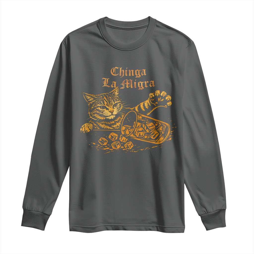 Chinga La Migra Long Sleeve Shirt Retro Protest Subtle FDT Cat Meme