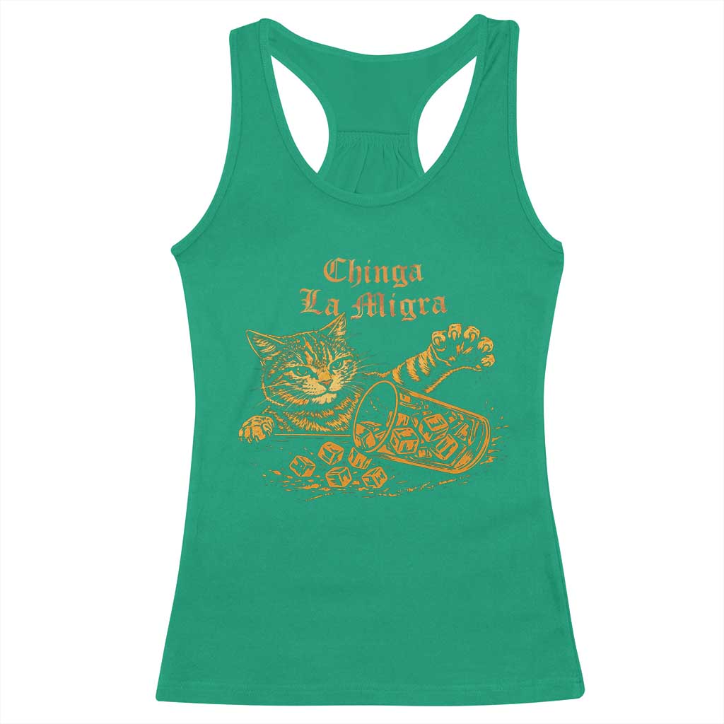 Chinga La Migra Racerback Tank Top Retro Protest Subtle FDT Cat Meme
