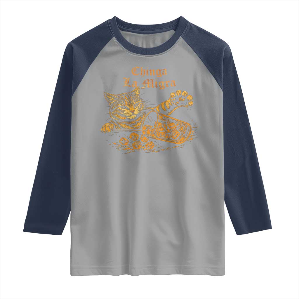Chinga La Migra Raglan Shirt Retro Protest Subtle FDT Cat Meme