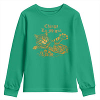 Chinga La Migra Youth Sweatshirt Retro Protest Subtle FDT Cat Meme