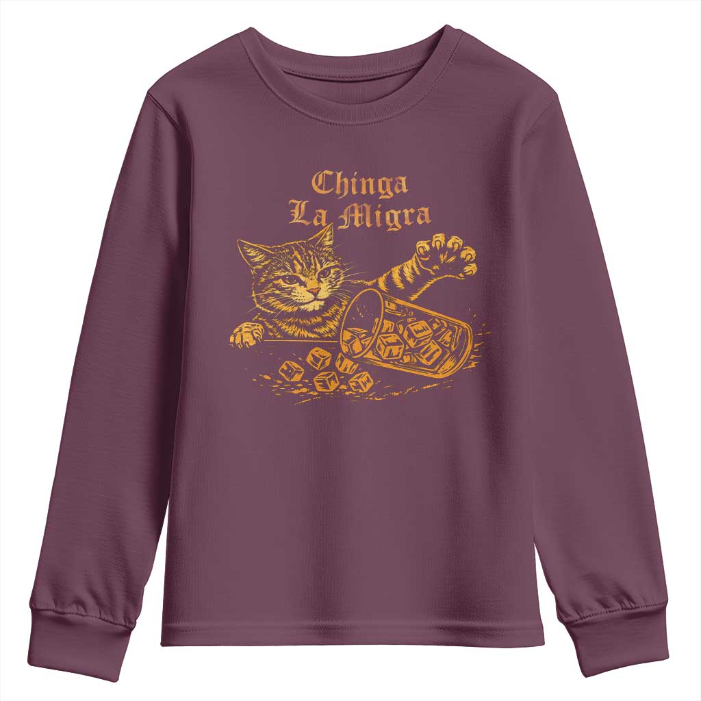 Chinga La Migra Youth Sweatshirt Retro Protest Subtle FDT Cat Meme