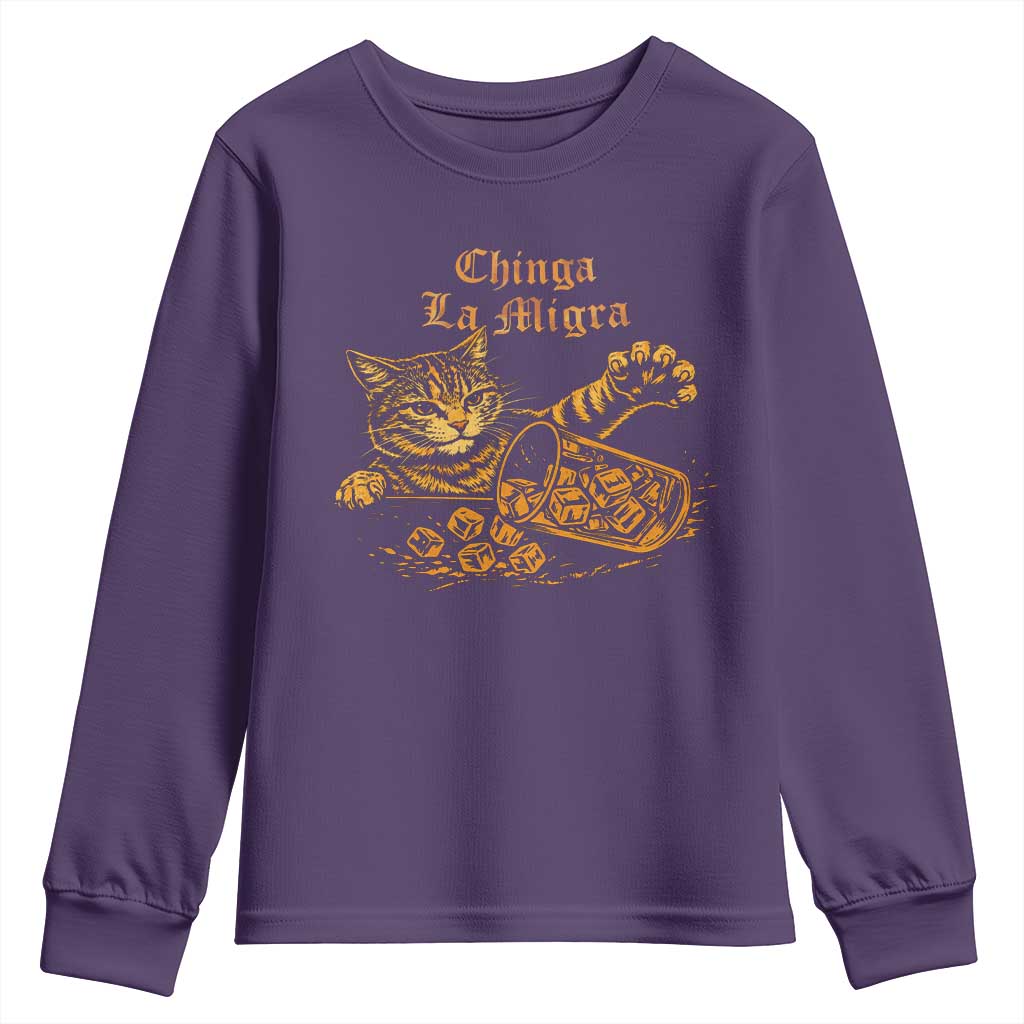 Chinga La Migra Youth Sweatshirt Retro Protest Subtle FDT Cat Meme