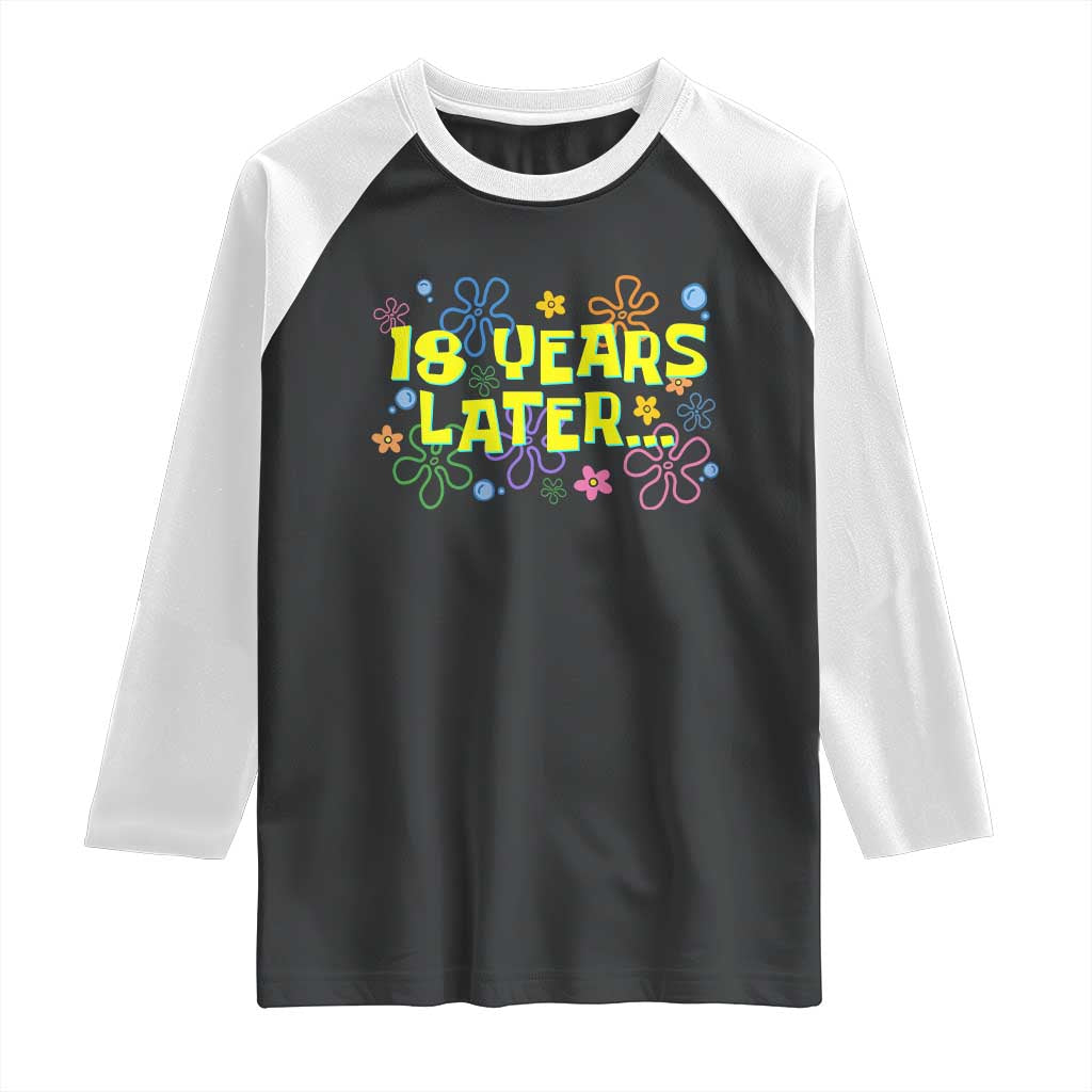 18 Years Later 18th Birthday Raglan Shirt Eighteen Party Funny Meme