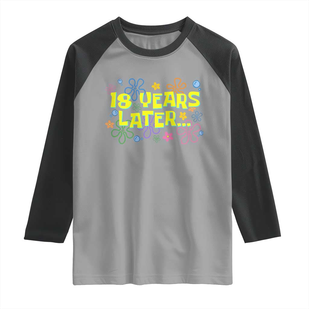 18 Years Later 18th Birthday Raglan Shirt Eighteen Party Funny Meme