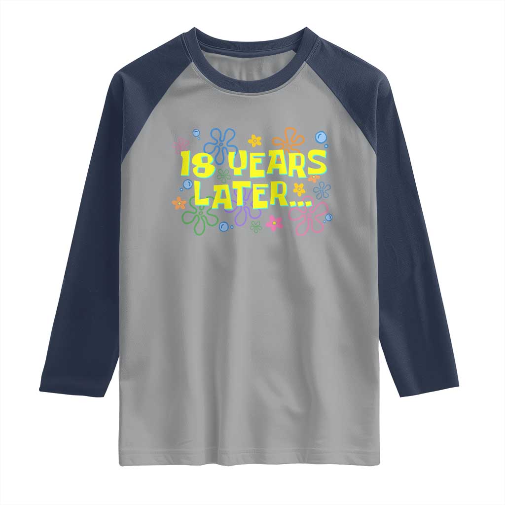 18 Years Later 18th Birthday Raglan Shirt Eighteen Party Funny Meme